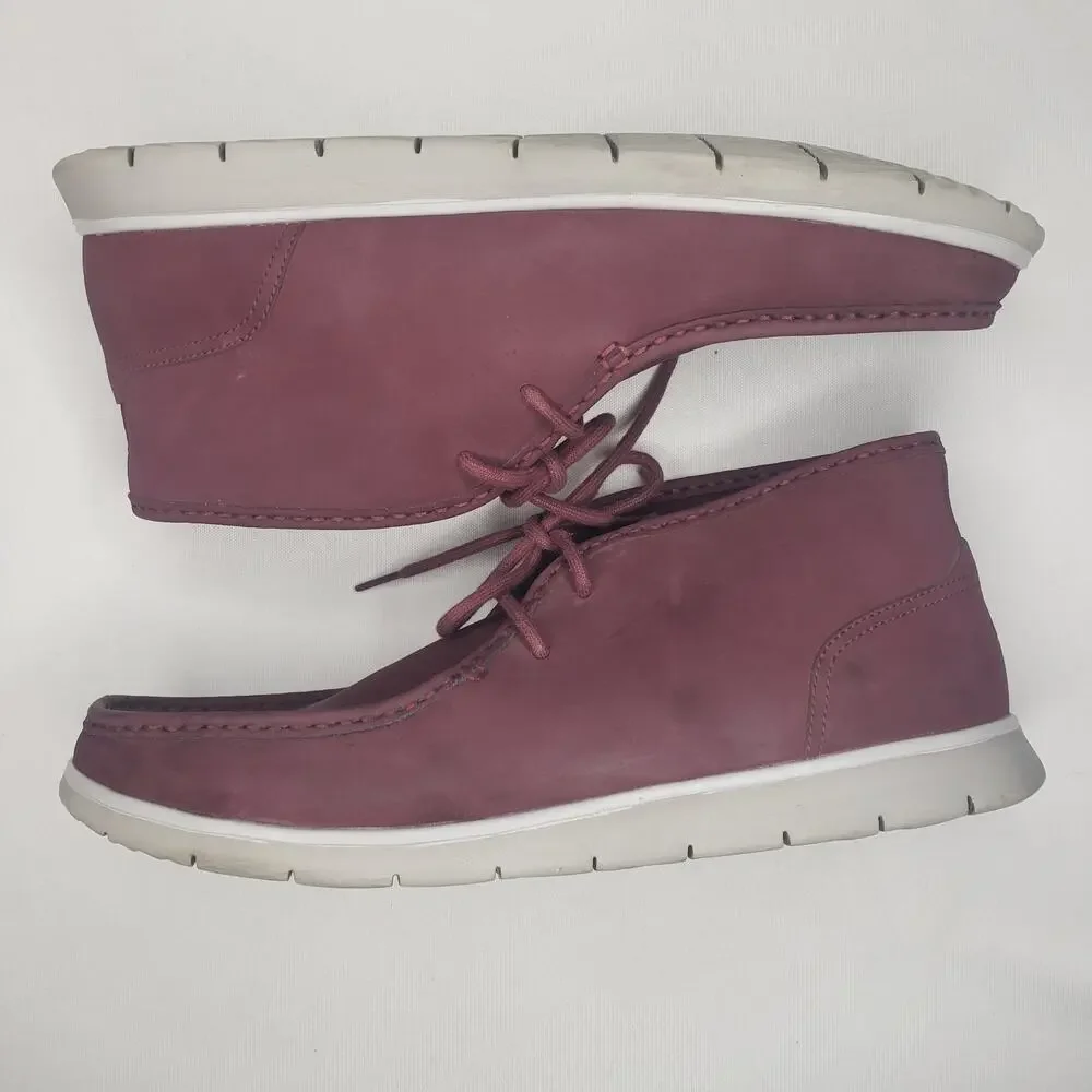 UGG Hendrickson Mens 12 US Chukka Boots Leather Wine Ankle Boots Lace-Up 1013990